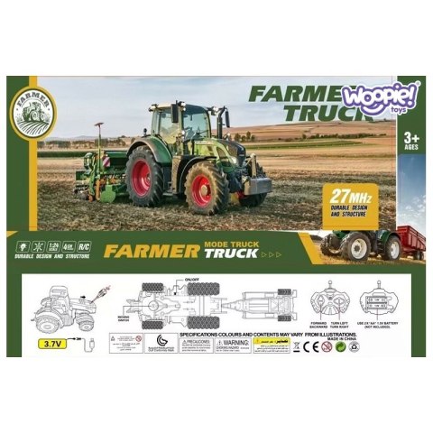 WOOPIE Traktor z Przyczepą na Pilota Sterowany RC - Skala 1:24 Woopie WOOPIE Traktor z Przyczepą na Pilota Sterowany RC - Skala 1:24 Woopie