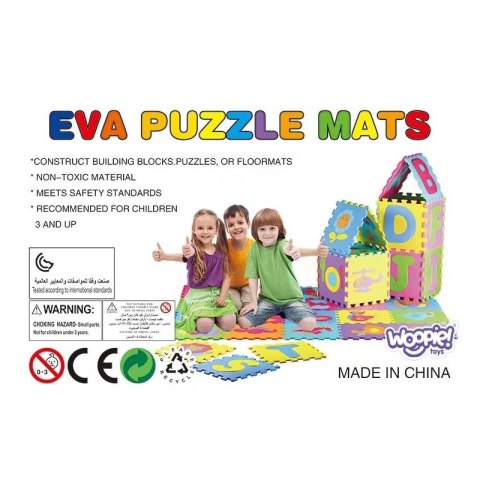 Woopie Baby Mata Piankowa Kolorowa Puzzle Kojec Woopie