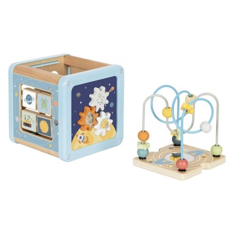 TOOKY TOY Drewniana Kostka Aktywności Kosmos Sorter Labirynt Tooky Toy