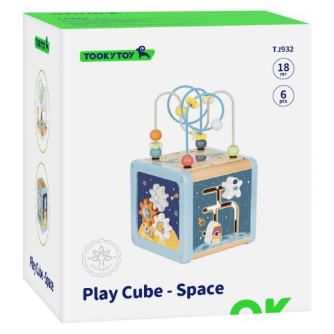 TOOKY TOY Drewniana Kostka Aktywności Kosmos Sorter Labirynt Tooky Toy