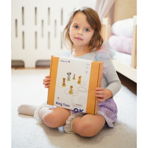 TOOKY TOY Rzut do Celu Drewniana Gra Zręcznościowa Obręcze 15 el. Tooky Toy