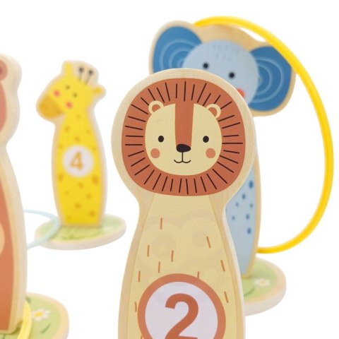 TOOKY TOY Rzut do Celu Drewniana Gra Zręcznościowa Obręcze 15 el. Tooky Toy