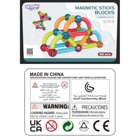 WOOPIE Magnetyczne Klocki Konstrukcyjne Edukacyjne 52 el. Woopie