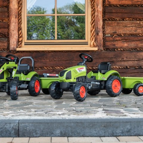 FALK Traktor Claas Zielony na Pedały z Przyczepą + Klakson od 2 Lat. FALK FALK Traktor Claas Zielony na Pedały z Przyczepą + Klakson od 2 Lat. FALK