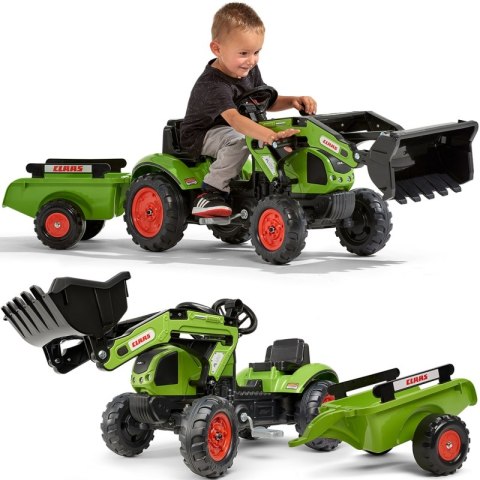 Falk Traktor Claas z Przyczepą i Łyżką na pedały FALK Falk Traktor Claas z Przyczepą i Łyżką na pedały FALK