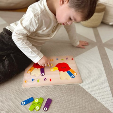 TOOKY TOY Edukacyjna Drewniana Układanka Dłonie i Stopy Nauka Liczenia i Kolorów Tooky Toy