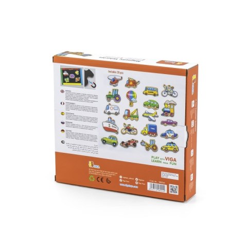 VIGA Drewniane magnesy pojazdy zestaw Viga Toys VIGA Drewniane magnesy pojazdy zestaw Viga Toys