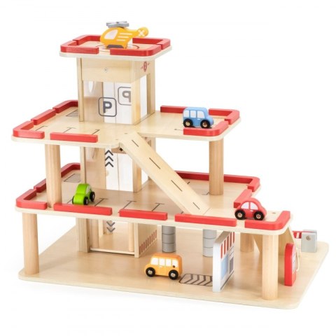VIGA Drewniany Parking dla Samochodzików z Windą 4 Autka Helikopter Viga Toys VIGA Drewniany Parking dla Samochodzików z Windą 4 Autka Helikopter Viga Toys