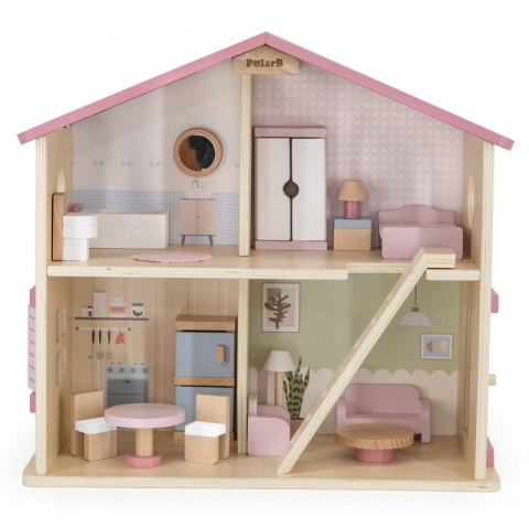 VIGA PolarB Duży Drewniany Domek dla Lalek 17 el. Viga Toys VIGA PolarB Duży Drewniany Domek dla Lalek 17 el. Viga Toys