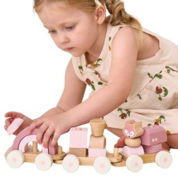 VIGA PolarB Różowa Kolejka Pociąg z Wagonikami Klocki Viga Toys