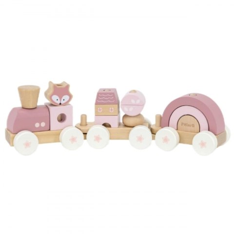 VIGA PolarB Różowa Kolejka Pociąg z Wagonikami Klocki Viga Toys VIGA PolarB Różowa Kolejka Pociąg z Wagonikami Klocki Viga Toys