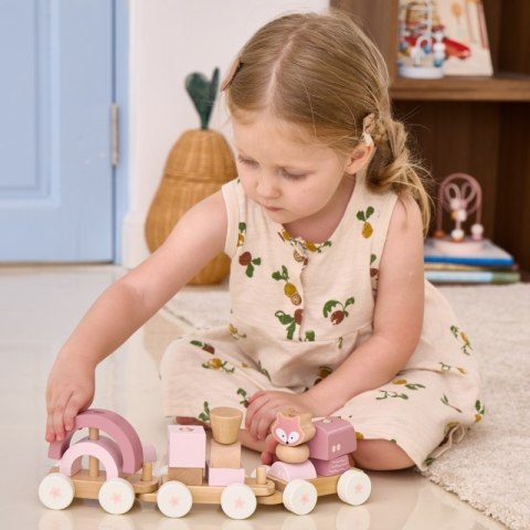 VIGA PolarB Różowa Kolejka Pociąg z Wagonikami Klocki Viga Toys VIGA PolarB Różowa Kolejka Pociąg z Wagonikami Klocki Viga Toys