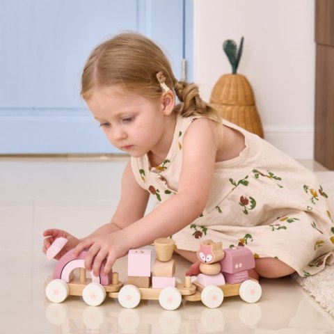 VIGA PolarB Różowa Kolejka Pociąg z Wagonikami Klocki Viga Toys VIGA PolarB Różowa Kolejka Pociąg z Wagonikami Klocki Viga Toys