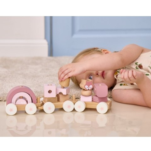 VIGA PolarB Różowa Kolejka Pociąg z Wagonikami Klocki Viga Toys VIGA PolarB Różowa Kolejka Pociąg z Wagonikami Klocki Viga Toys