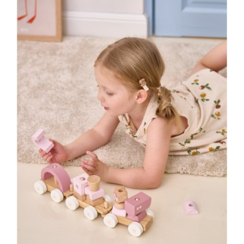 VIGA PolarB Różowa Kolejka Pociąg z Wagonikami Klocki Viga Toys VIGA PolarB Różowa Kolejka Pociąg z Wagonikami Klocki Viga Toys