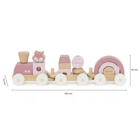 VIGA PolarB Różowa Kolejka Pociąg z Wagonikami Klocki Viga Toys VIGA PolarB Różowa Kolejka Pociąg z Wagonikami Klocki Viga Toys