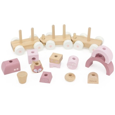 VIGA PolarB Różowa Kolejka Pociąg z Wagonikami Klocki Viga Toys VIGA PolarB Różowa Kolejka Pociąg z Wagonikami Klocki Viga Toys