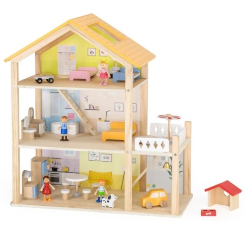 VIGA Zestaw Drewniany Domek dla Lalek z Laleczkami i Akcesoriami Viga Toys VIGA Zestaw Drewniany Domek dla Lalek z Laleczkami i Akcesoriami Viga Toys