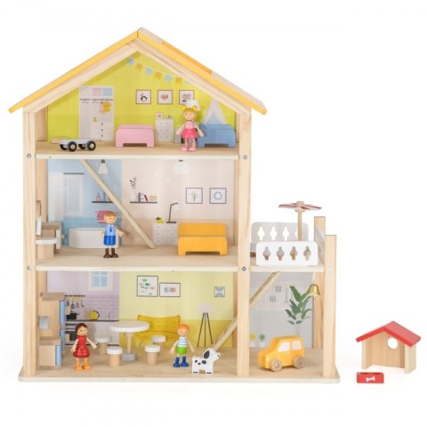 VIGA Zestaw Drewniany Domek dla Lalek z Laleczkami i Akcesoriami Viga Toys VIGA Zestaw Drewniany Domek dla Lalek z Laleczkami i Akcesoriami Viga Toys