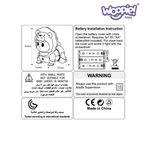 WOOPIE BABY Raczkujący Bobas Zabawka z Melodiami Świecąca Interaktywna Woopie WOOPIE BABY Raczkujący Bobas Zabawka z Melodiami Świecąca Interaktywna Woopie