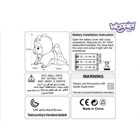 WOOPIE BABY Raczkujący Bobas Zabawka z Melodiami Świecąca Woopie WOOPIE BABY Raczkujący Bobas Zabawka z Melodiami Świecąca Woopie