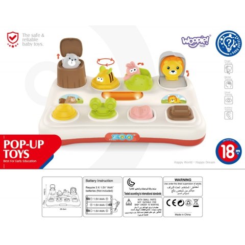 WOOPIE BABY Zabawka Edukacyjna Wyskakujące Zwierzątka ZOO Pop Up Woopie Baby