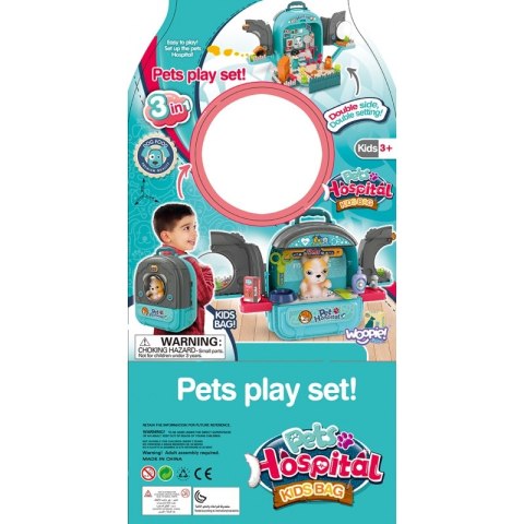WOOPIE Domek dla Lalek 3w1 Zestaw do Pielęgnacji Pieska w Plecaku Woopie