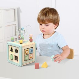 WOOPIE GREEN Drewniana Kostka Aktywności Multifunkcyjna Edukacyjna Sorter Woopie Let's Go Green