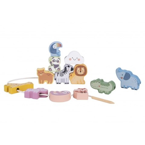 WOOPIE GREEN Drewniana Nawlekanka Klocki Przeplatanka ZOO Montessori 13 el. Woopie Let's Go Green WOOPIE GREEN Drewniana Nawlekanka Klocki Przeplatanka ZOO Montessori 13 el. Woopie Let's Go Green
