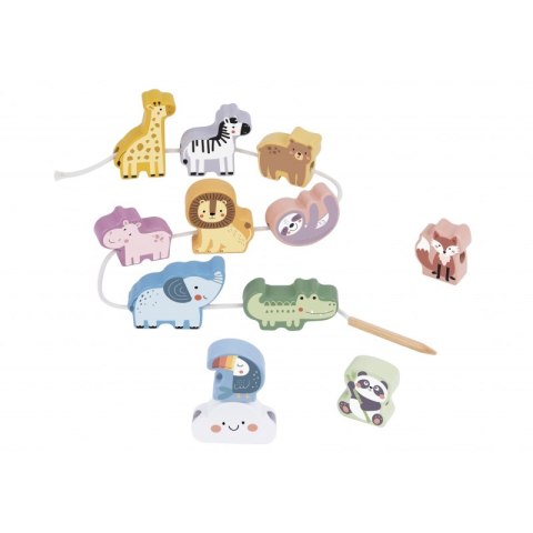 WOOPIE GREEN Drewniana Nawlekanka Klocki Przeplatanka ZOO Montessori 13 el. Woopie Let's Go Green WOOPIE GREEN Drewniana Nawlekanka Klocki Przeplatanka ZOO Montessori 13 el. Woopie Let's Go Green