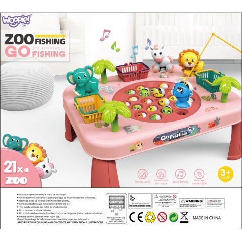 WOOPIE Gra Zręcznościowa Łowienie Ryb Interaktywny Stolik Różowy Woopie