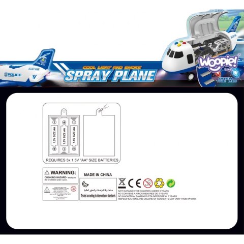 WOOPIE Interaktywy Samolot Rozkładany Policja Funkcja Pary Wodnej Woopie