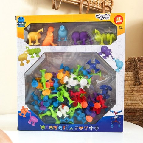 WOOPIE Klocki Konstrukcyjne z Przyssawkami - Zwariowane Zwierzaki Woopie