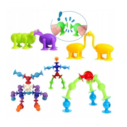 WOOPIE Klocki Konstrukcyjne z Przyssawkami - Zwariowane Zwierzaki Woopie