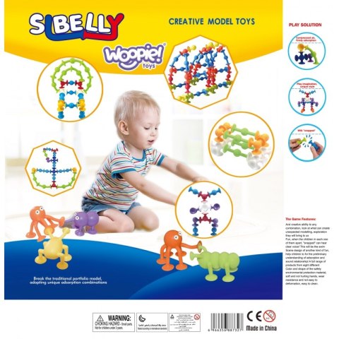 WOOPIE Klocki Konstrukcyjne z Przyssawkami - Zwariowane Zwierzaki Woopie