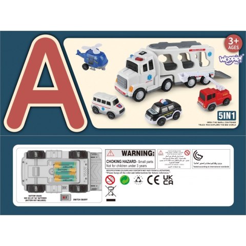 WOOPIE Laweta Drogowa zestaw 5 Aut - Ambulans Woopie