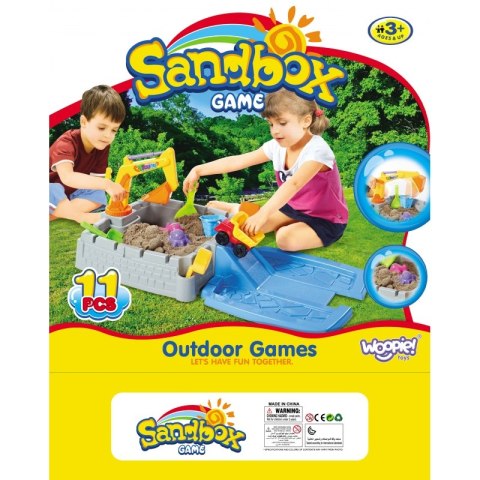 WOOPIE Przenośna Piaskownica Zamek Zamykana + 9 akc. Woopie