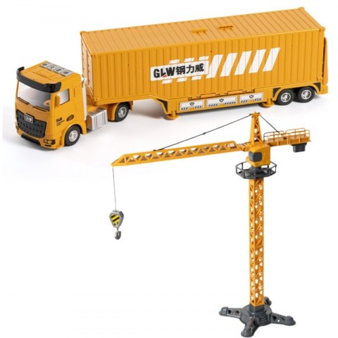 WOOPIE Samochód Ciężarowy 6w1 Zestaw Budowy Dźwig Resoraki Akcesoria Woopie