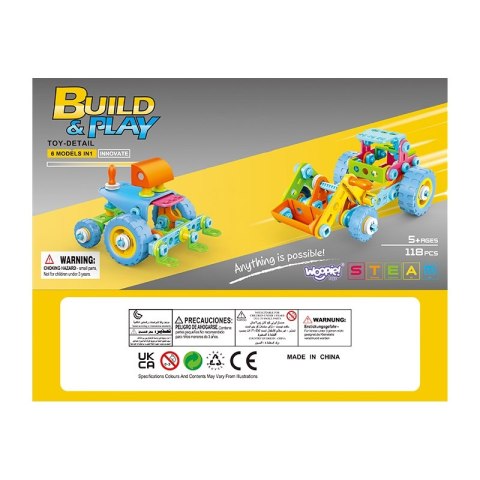 WOOPIE Zestaw Pojazdów Klocki Konstrukcyjny 6w1 STEM Woopie