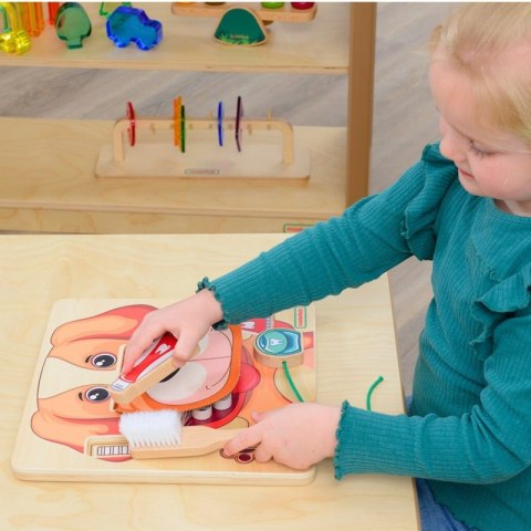 MASTERKIDZ Nauka Zdrowej Higieny Jamy Ustnej na Przykładzie Pieska - Tablica Ścienna Edukacyjna Montessori Masterkidz MASTERKIDZ Nauka Zdrowej Higieny Jamy Ustnej na Przykładzie Pieska - Tablica Ścienna Edukacyjna Montessori Masterkidz
