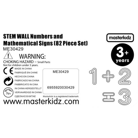 MASTERKIDZ Zestaw Cyferek i Znaków do Nauki Liczenia i Matematyki do Paneli Ściennych STEM 82 el. Masterkidz MASTERKIDZ Zestaw Cyferek i Znaków do Nauki Liczenia i Matematyki do Paneli Ściennych STEM 82 el. Masterkidz