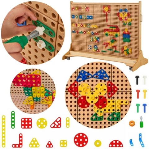MASTERKIDZ Zestaw Geometrycznych Kształtów Klocków do Paneli Ściennych STEM 260 el. Masterkidz MASTERKIDZ Zestaw Geometrycznych Kształtów Klocków do Paneli Ściennych STEM 260 el. Masterkidz