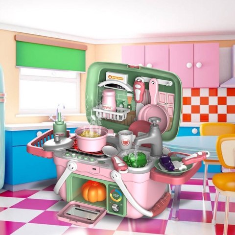 WOOPIE Zestaw Małego Kucharza 2w1 Kuchnia Przenośna w Koszyku 30 el Woopie