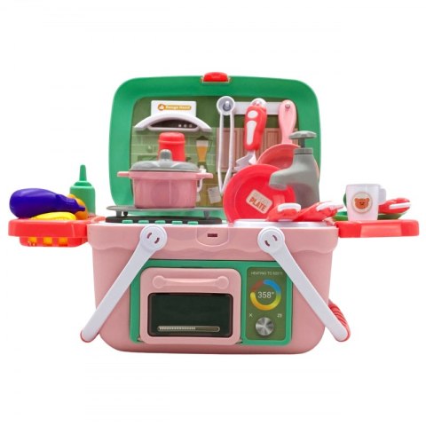 WOOPIE Zestaw Małego Kucharza 2w1 Kuchnia Przenośna w Koszyku 30 el Woopie