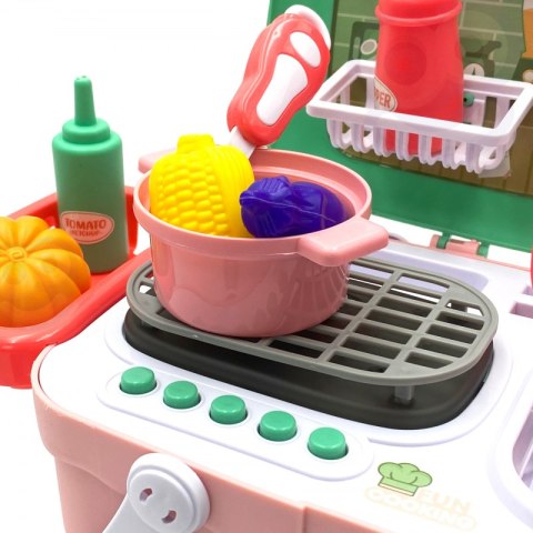 WOOPIE Zestaw Małego Kucharza 2w1 Kuchnia Przenośna w Koszyku 30 el Woopie