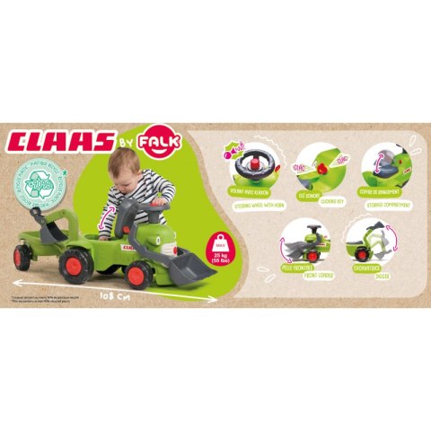 FALK Traktorek Claas Jeździk z Przyczepką Ładowarką i Łyżką FALK FALK Traktorek Claas Jeździk z Przyczepką Ładowarką i Łyżką FALK