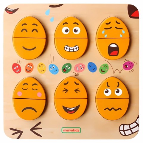MASTERKIDZ Tablica do Nauki Emocji Drewniane Jajka jaki Humor? Masterkidz MASTERKIDZ Tablica do Nauki Emocji Drewniane Jajka jaki Humor? Masterkidz