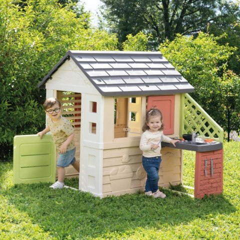 Smoby Domek Nature z kuchnią + 17 akcesoriów Smoby Smoby Domek Nature z kuchnią + 17 akcesoriów Smoby