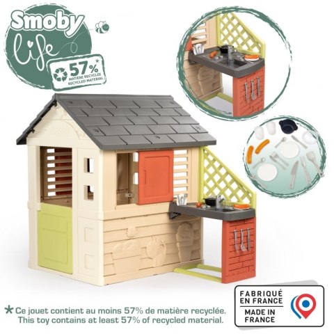 Smoby Domek Nature z kuchnią + 17 akcesoriów Smoby Smoby Domek Nature z kuchnią + 17 akcesoriów Smoby
