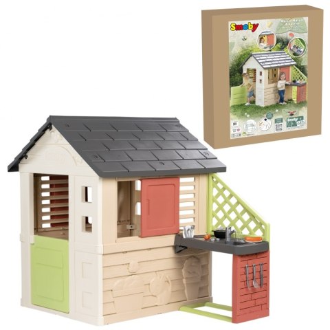 Smoby Domek Nature z kuchnią + 17 akcesoriów Smoby Smoby Domek Nature z kuchnią + 17 akcesoriów Smoby